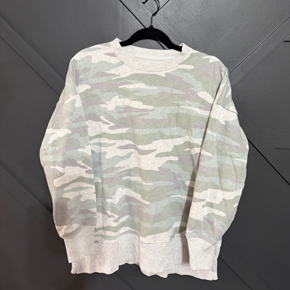 Aerie Green and Gray Camouflage Sweatshirt - Picture 3 of 5